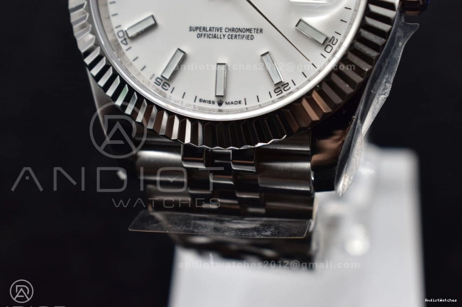 Jubilee DateJust 41 DIWF Stick Edition 904L 645 White SA Dial 126334 on Best Bracelet 1:1 Steel Chic 0210